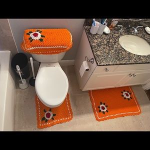 Handmade Crotchet/Knit 3 piece bathroom set